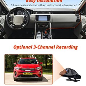 Kingslim D6 4K Dual Dash Cam - WiFi & GPS Front and Inside Uber Car Camera with Super Night Vision and Parking Monitor, 3 Channel Dash Cam Upgradeable, Type C Charging, 256GB Supported