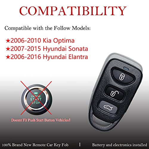 Key Fob Remote Replacement Fits for Hyundai Elantra 2006-2016/Sonata 2007-2015/Kia Optima 2006-2010 OSLOKA-950T/310T/360T Keyless Entry Remote Control 315MHz