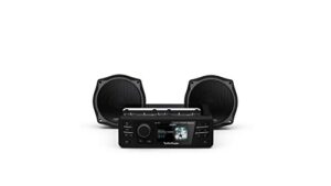 rockford fosgate hd9813sg-stage1 digital media receiver & two speakers kit for 1998-2013 harley-davidson street glide