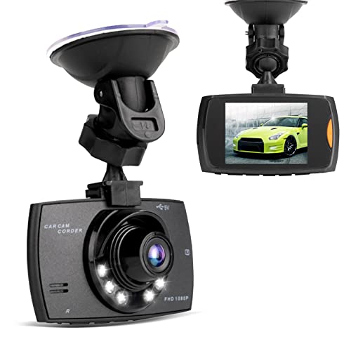 HD 1080P Car Dash Cam, Gravity Sensor Automatic Loop Video Vehicle Recorder, Dual Dash Cam Front and Rear, 170° Wide Angle Driving Recorder