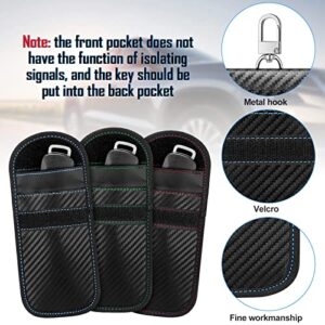 Tallew 6 Pieces Faraday Key Fob Protector Car Security Case Mini Pouch for Anti Theft Signal RFID Blocker Protection Blocking, for unisex-adult, Red, Green and Blue, 13 x 8 cm/ 5.1 x 3.2 inches