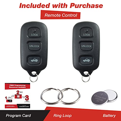 KeylessOption 2 Replacement Keyless Entry Remote Control Key Fob with Trunk Release for HYQ12BAN, HYQ12BBX, HYQ1512Y