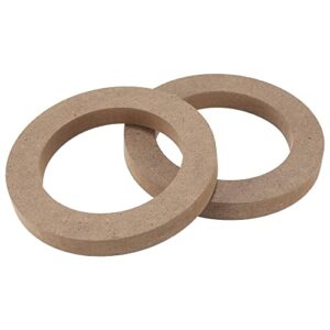 x autohaux 2 pcs 4″ universal wooden car speaker subwoofer mounting spacer rings adapter bracket holder plate