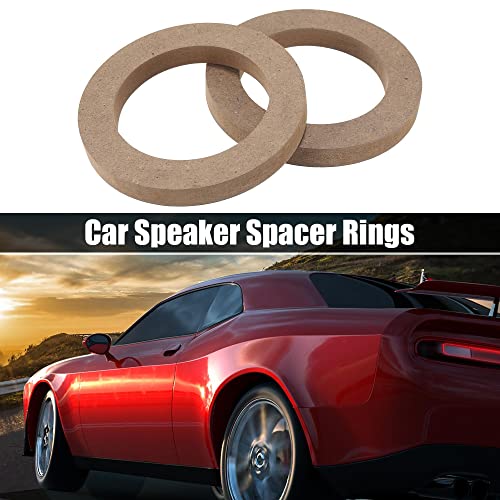 X AUTOHAUX 2 Pcs 4" Universal Wooden Car Speaker Subwoofer Mounting Spacer Rings Adapter Bracket Holder Plate