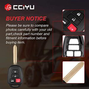 cciyu 1PC Uncut 4 Buttons Keyless Entry Remote Fob Case Replacement for Scion FR-S for Toyota Camry Corolla RAV4 (HYQ12BDM, HYQ12BEL)