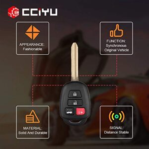 cciyu 1PC Uncut 4 Buttons Keyless Entry Remote Fob Case Replacement for Scion FR-S for Toyota Camry Corolla RAV4 (HYQ12BDM, HYQ12BEL)