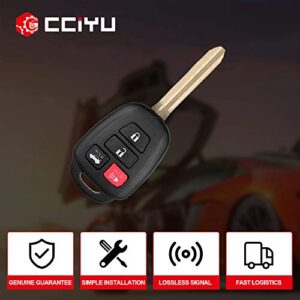cciyu 1PC Uncut 4 Buttons Keyless Entry Remote Fob Case Replacement for Scion FR-S for Toyota Camry Corolla RAV4 (HYQ12BDM, HYQ12BEL)