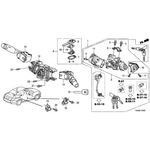 Genuine Honda 35114-TA0-A01 Lower Transmitter Key Case