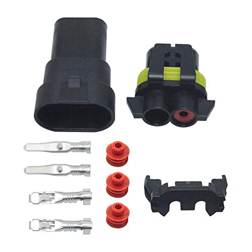 FEELDO Car Motorcycle HB4/9006 Bulb Waterproof Quick Adapter Connector Terminals DIY Plug Male/Female Kit