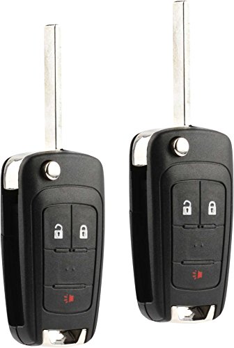 Car Key Fob Keyless Entry Remote Flip fits 2010-2017 Chevy Equinox, Sonic, Terrain (OHT01060512 3-btn), Set of 2