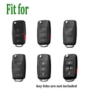 Soft TPU Key Fob Cover Case Fit for VW Volkswagen Jetta Polo Tiguan Beetle Golf GTI/R/MK6 5 Passat Sharan Skoda Octavia Rapid Accessories Keyless Remote Holder Skin Jacket Protector (Silver)