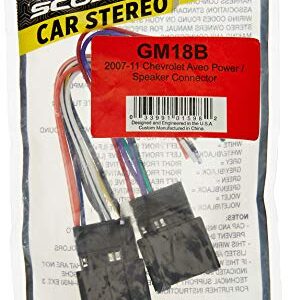 Scosche GM18B Compatible with 2007-11 Chevrolet Aveo Power / Speaker Connector / Wire Harness for Aftermarket Stereo Installation with Color Coded Wires