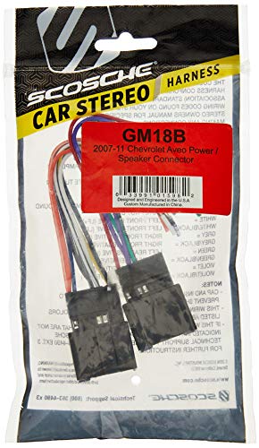 Scosche GM18B Compatible with 2007-11 Chevrolet Aveo Power / Speaker Connector / Wire Harness for Aftermarket Stereo Installation with Color Coded Wires