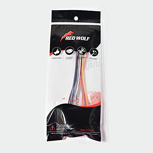RED WOLF Car Stereo Wiring Harness Antenna Adapter Plug Compatible with Dodge Ram 2013-2020, Jeep 2014-2020, Chrysler 2015-2020 Aftermarket Stereo Nav Cable Connector No Factory Premium Amp