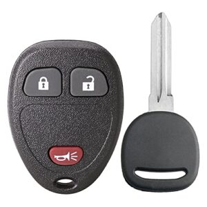 keyless entry remote control car key fob replacement for chevy silverado traverse avalanche equinox express/gmc acadia savana sierra/pontiac/saturn vue outlook with uncut trunk car remote fob (1pack)