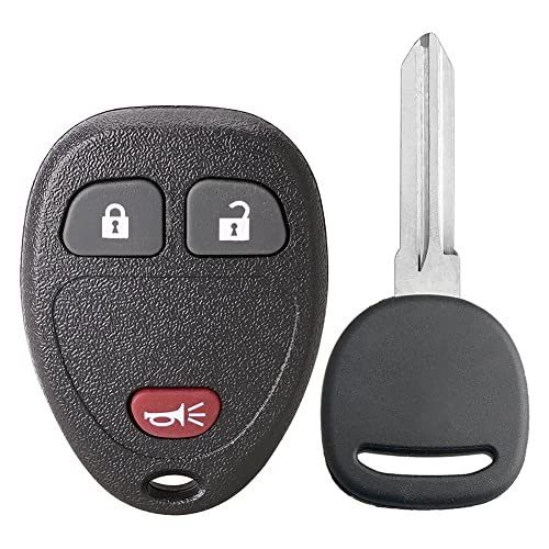 Keyless Entry Remote Control Car Key Fob Replacement for Chevy Silverado Traverse Avalanche Equinox Express/GMC Acadia Savana Sierra/Pontiac/Saturn Vue Outlook with Uncut Trunk Car Remote Fob (1PACK)