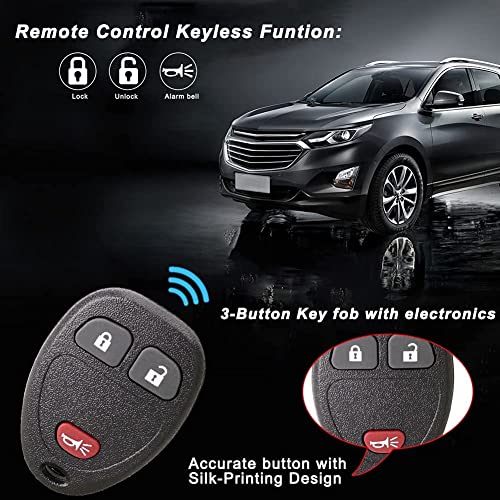 Keyless Entry Remote Control Car Key Fob Replacement for Chevy Silverado Traverse Avalanche Equinox Express/GMC Acadia Savana Sierra/Pontiac/Saturn Vue Outlook with Uncut Trunk Car Remote Fob (1PACK)