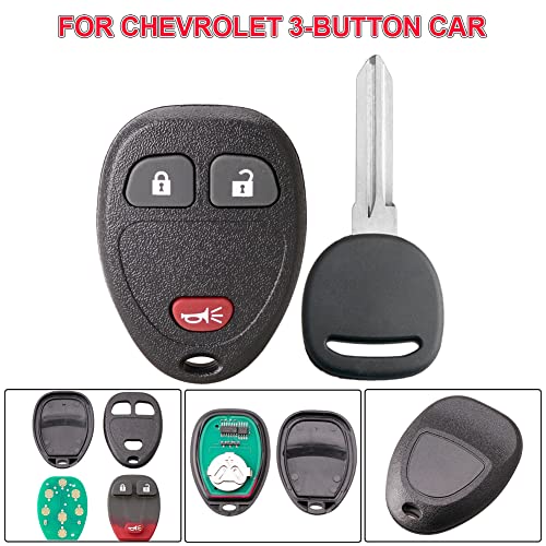 Keyless Entry Remote Control Car Key Fob Replacement for Chevy Silverado Traverse Avalanche Equinox Express/GMC Acadia Savana Sierra/Pontiac/Saturn Vue Outlook with Uncut Trunk Car Remote Fob (1PACK)