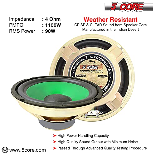 5Core 8 inch Subwoofer Car Audio Speakers Subwoofer for Car Loudspeaker Woofer Wired Replacement WF 890G GR