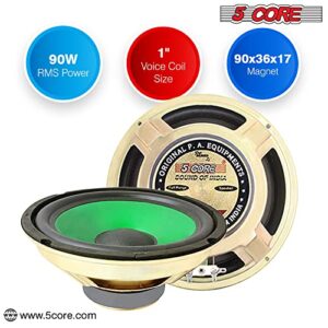 5Core 8 inch Subwoofer Car Audio Speakers Subwoofer for Car Loudspeaker Woofer Wired Replacement WF 890G GR