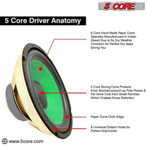 5Core 8 inch Subwoofer Car Audio Speakers Subwoofer for Car Loudspeaker Woofer Wired Replacement WF 890G GR