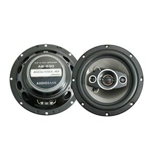 Audiobank 2X AB-630 400 Watts Power Handling 6.5-Inches 4-Way Car Audio Stereo Coaxial Speakers with Frequency Response: 65-20000 Hz and 2x15 Piezo Tweeter