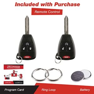 KeylessOption Keyless Entry Remote Start Control Car Key Fob Replacement for KOBDT04A (Pack of 2)