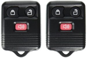 replacement pair three button keyless entry remotes for ford vehicles – black