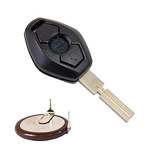 HQRP Kit Transmitter and Battery Compatible with BMW 525i 528i 530i 540i 750iL 98 99 00 01 02 03 1998 1999 2000 2001 2002 2003 Key-Fob Remote Shell Case Cover Smart Key Keyless FOB