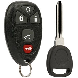key fob keyless entry remote with ignition key fits chevy suburban tahoe traverse/gmc acadia yukon/cadillac escalade srx/buick enclave/saturn outlook (ouc60270, ouc60221)