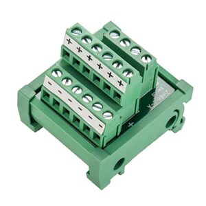 jienk 2 in 6 out terminal blocks module, 25a din rail mounting terminal block power distribution breakout board for plc servo power amplifier