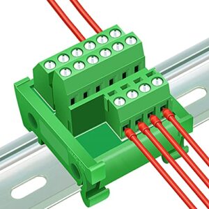 Jienk 2 in 6 Out Terminal Blocks Module, 25A DIN Rail Mounting Terminal Block Power Distribution Breakout Board for PLC Servo Power Amplifier