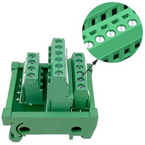 Jienk 2 in 6 Out Terminal Blocks Module, 25A DIN Rail Mounting Terminal Block Power Distribution Breakout Board for PLC Servo Power Amplifier