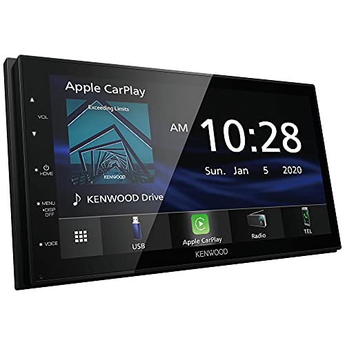 Kenwood DMX47S Mechless 6.8 inches Capacitive Screen Digital Multimedia Receiver with Apple CarPlay & Android Auto Functionality (Renewed)