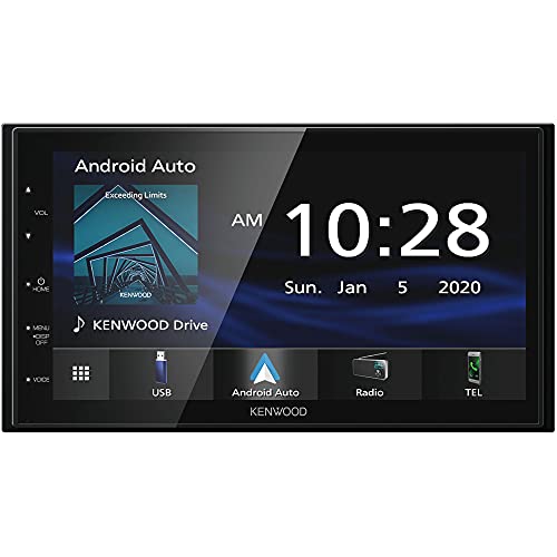 Kenwood DMX47S Mechless 6.8 inches Capacitive Screen Digital Multimedia Receiver with Apple CarPlay & Android Auto Functionality (Renewed)