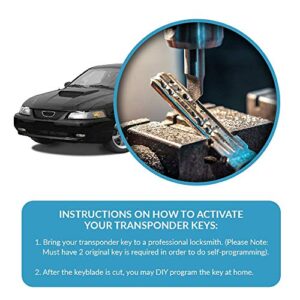 Keyless2Go Replacement for New Uncut Transponder Ignition Car Key H72