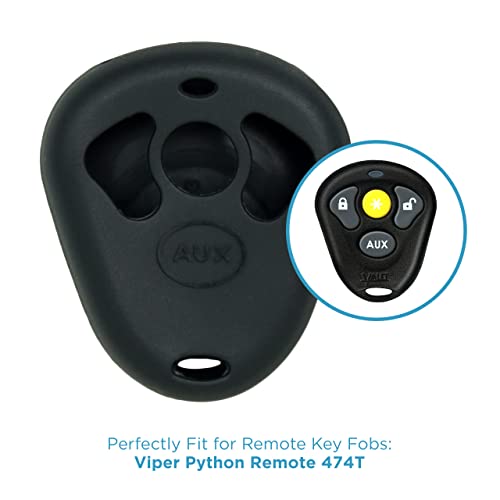 Keyless2Go Replacement for New Silicone Cover Protective Case for Viper Python Remote 474T- Black