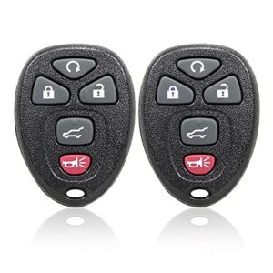 cauormote keyless entry remote car key fob for chevy tahoe traverse suburban/gmc acadia yukon/buick enclave/saturn outlook(15913415, ouc60270, ouc60221), set of 2