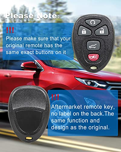 CAUORMOTE Keyless Entry Remote Car Key Fob for Chevy Tahoe Traverse Suburban/GMC Acadia Yukon/Buick Enclave/Saturn Outlook(15913415, OUC60270, OUC60221), Set of 2