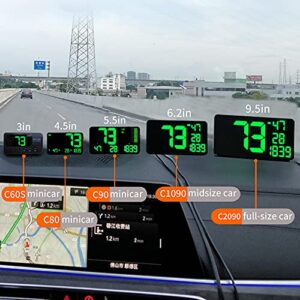 kingneed HUD Original Universal GPS Head Up Display Speedometer Odometer Car Digital Speed Display MPH Over Speed Alarm Car Clock for All Vehicles C60S/C80/C90