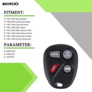 SCITOO Keyless Entry Option Replacement for 4 Buttons 1998-2001 for Chevy for Blazer for S10 for GMC Sierra 2500 Sonoma Yukon for Oldsmobile Bravada 1PC FCC 16245100