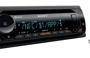 Sony MEX-N5300BT Built-in Dual Bluetooth Voice Command CD/MP3 AM/FM Radio Front USB AUX Pandora Spotify iHeartRadio iPod / iPhone Siri and Android Controls Car Stereo Receiver with ALPHASONIK EARBUDS