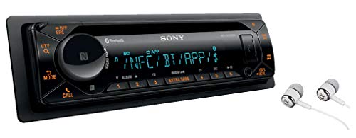 Sony MEX-N5300BT Built-in Dual Bluetooth Voice Command CD/MP3 AM/FM Radio Front USB AUX Pandora Spotify iHeartRadio iPod / iPhone Siri and Android Controls Car Stereo Receiver with ALPHASONIK EARBUDS