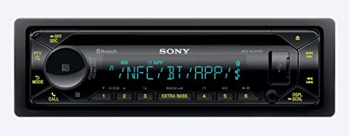 Sony MEX-N5300BT Built-in Dual Bluetooth Voice Command CD/MP3 AM/FM Radio Front USB AUX Pandora Spotify iHeartRadio iPod / iPhone Siri and Android Controls Car Stereo Receiver with ALPHASONIK EARBUDS