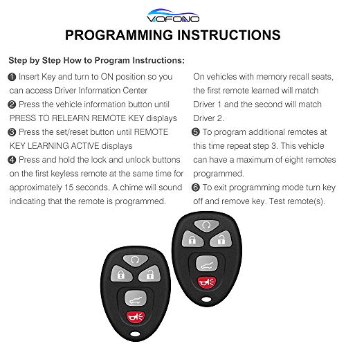 Key Fob, Keyless Entry Remote Start Control Replacement Fits for GMC Acadia 2007-2016 Yukon XL/Chevy Suburban Tahoe Traverse/Cadillac Escalade SRX/Buick Enclave FCC ID: OUC60270, OUC60221, 15913415