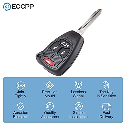 ECCPP OHT692713AA 1X Keyless Entry Remote Key Fob Case Replacement for Pacifica Sebring 200 for Dodge Nitro Avenger Caliber for Jeep Liberty Patriot Compass Wrangler OHT692427AA