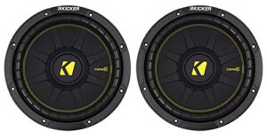 kicker subwoofer package (2) 44cwcd104 comp c car audio dual 4 ohm 10″ sub cwcs10 pair