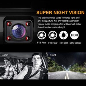 PRUVEEO 1440P + 1440P Dual Dash Cam Built-in GPS and WiFi Front and Inside, 4K 2160P for Cars Taxi, 24H Parking Monitor, Infrared Night Vision, G-Sensor, 2.0" LCD Loop Recording Car Camera