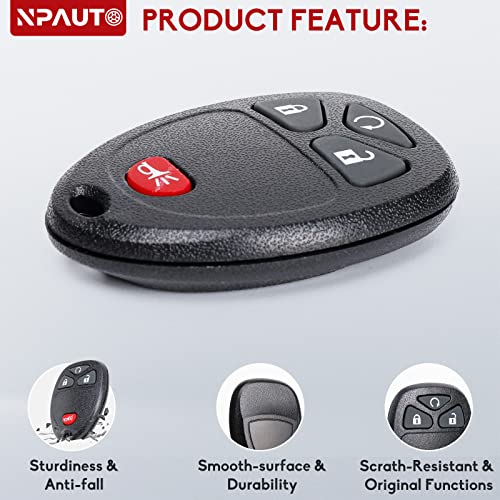 NPAUTO 2-Pack Key Fob Replacement for Chevy Silverado Equinox Traverse Tahoe Avalanche GMC Sierra 1500 2500 3500 HD Yukon Saturn Pontiac 2007 2008 2009 2010 2011 2012 2013 Keyless Entry Remote Control