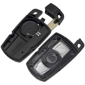 Olivine Auto Remote Key Shell for BMW 1 3 5 6 7 Series E90 E92 E93 Replacement 3 Button Smart Car Key Case Cover, Black